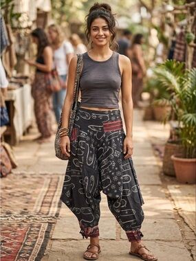 New - Siamurai Dragon Hill Tribe Harem Pants